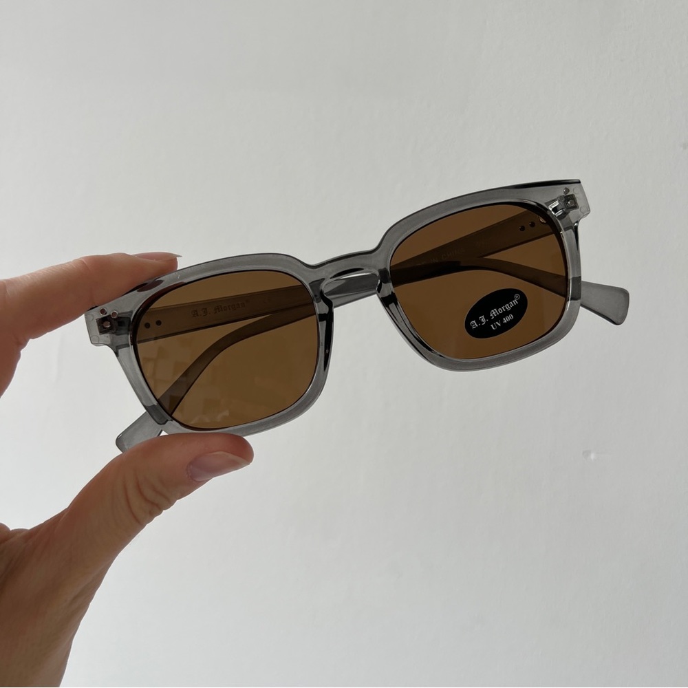 ASOS grey brown Classic oval shape tinted fashion sunglasses